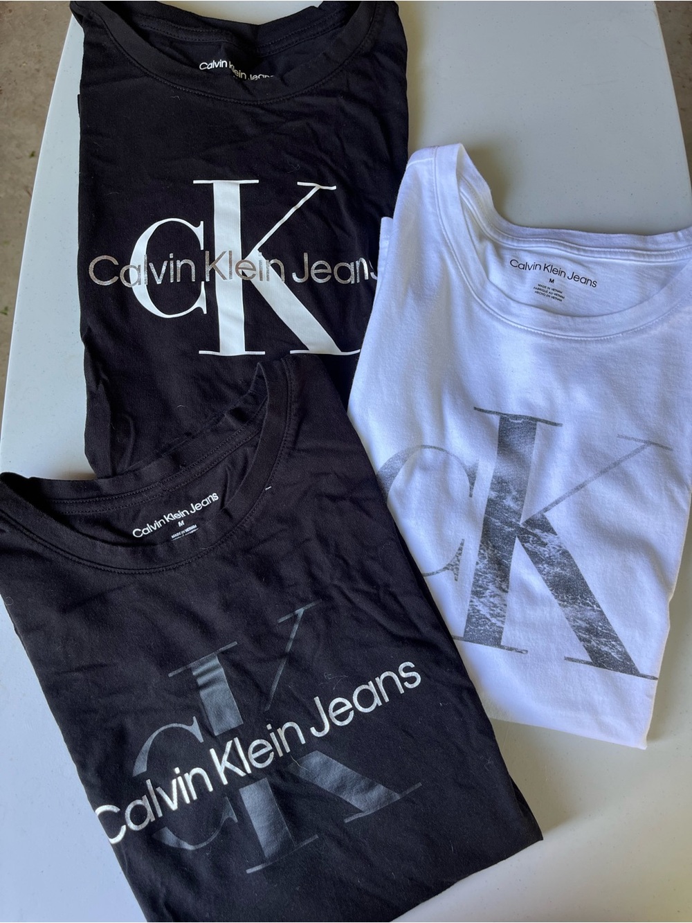 Calvin Klein Jeans Womens Logo Tees (3) - Black & White
